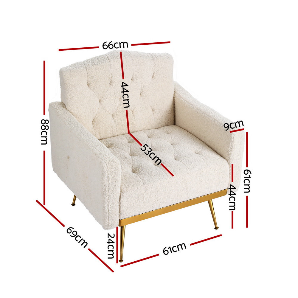 Nicole Beige Boucle Armchair