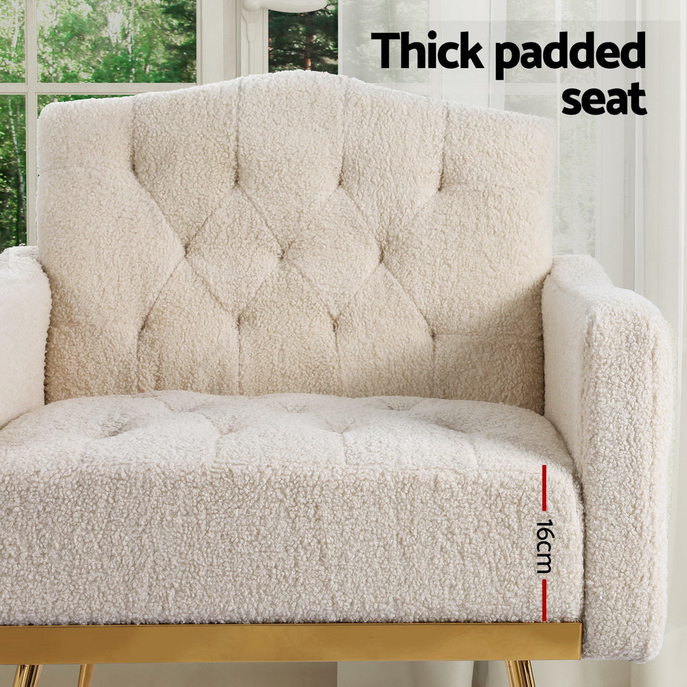 Nicole Beige Boucle Armchair