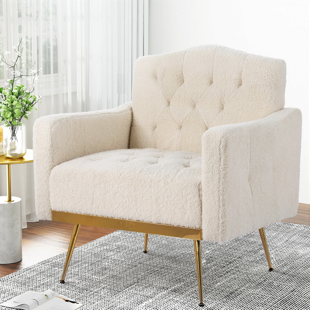 Nicole Beige Boucle Armchair