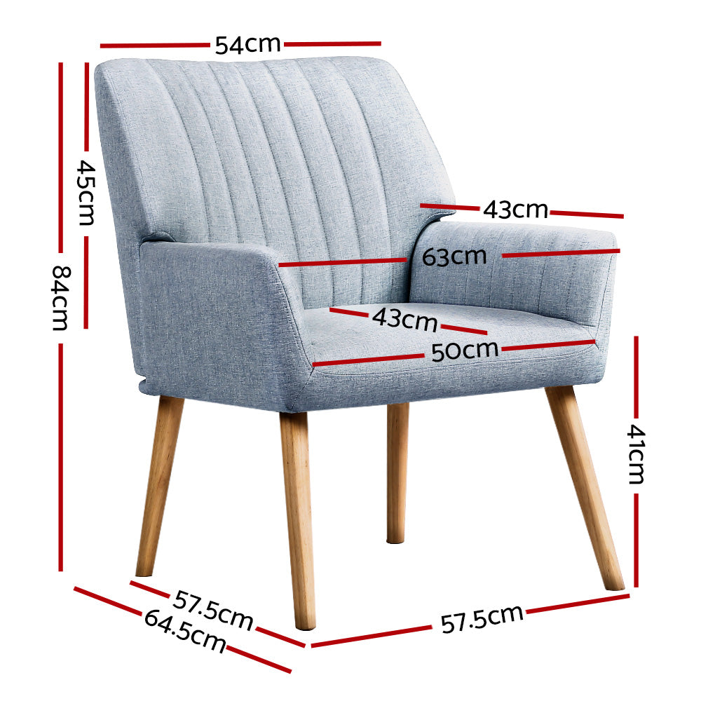 Sebastini Blue Grey Armchair