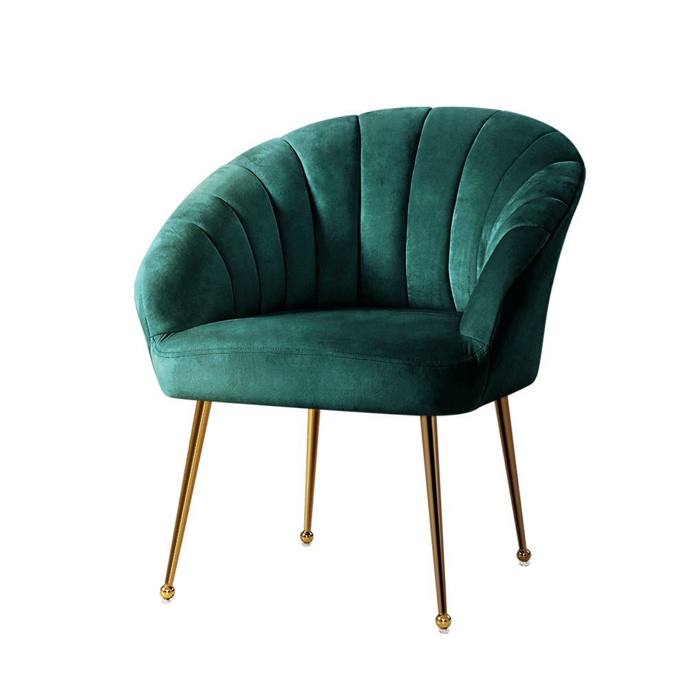 Eloise Velvet Green Armchair