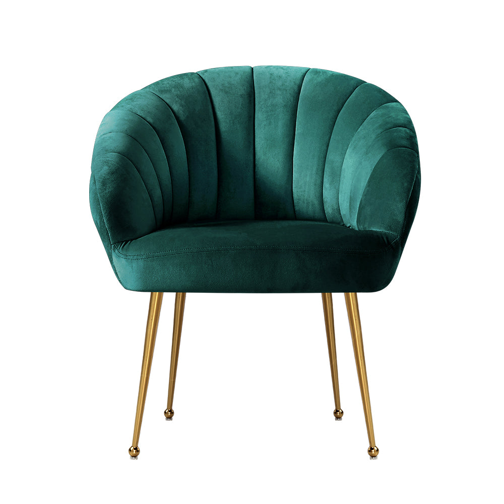 Eloise Velvet Green Armchair
