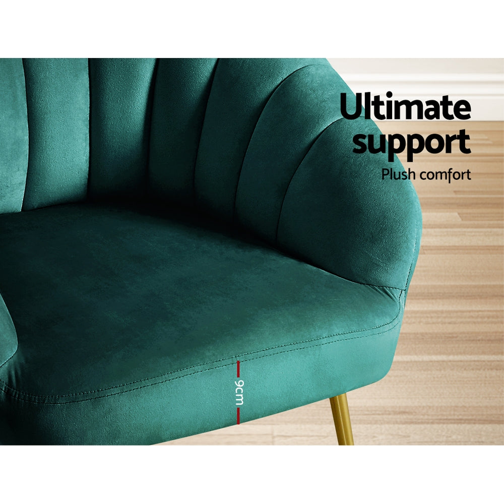 Eloise Velvet Green Armchair