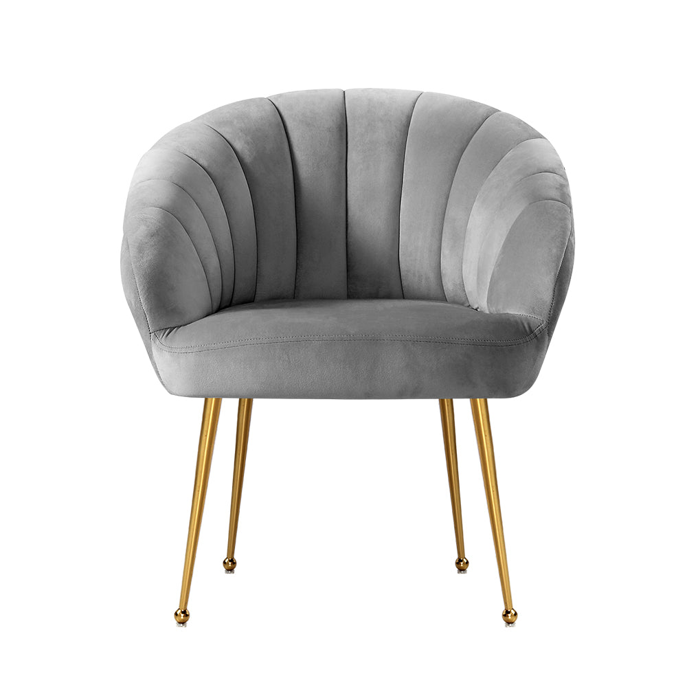 Eloise Velvet Grey Armchair