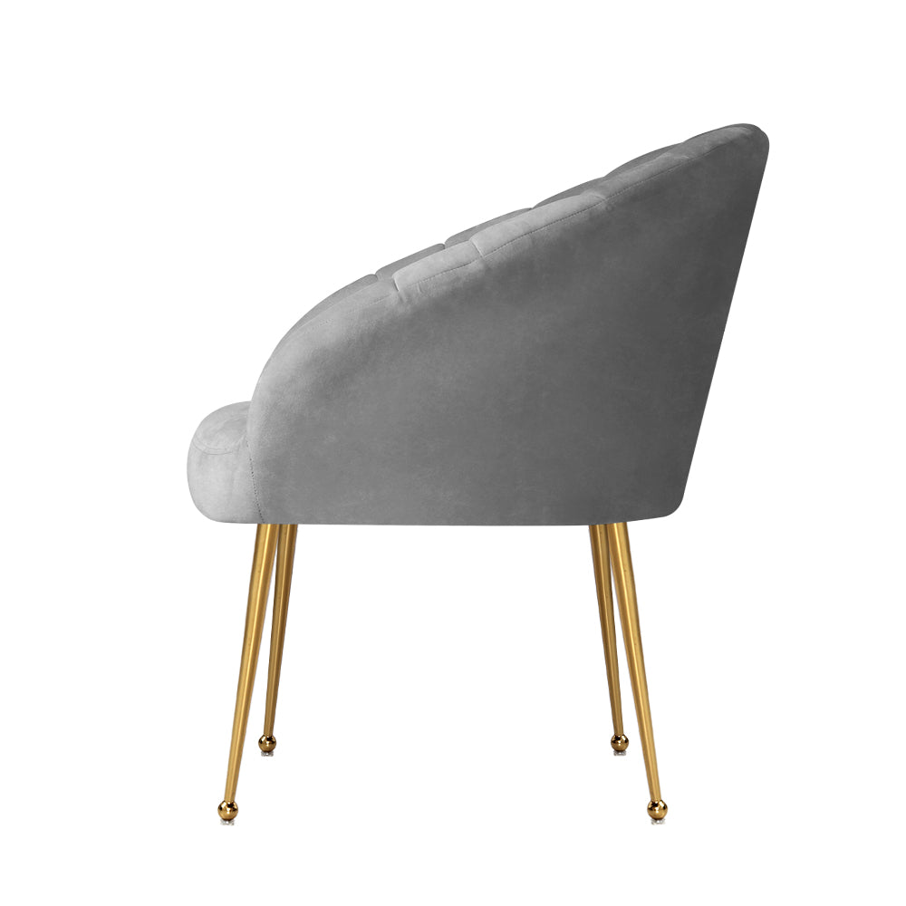 Eloise Velvet Grey Armchair