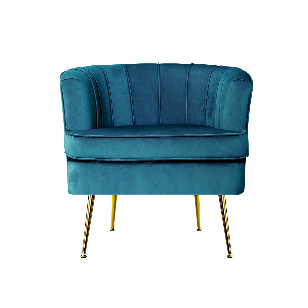 Norvia Blue Velvet Armchair