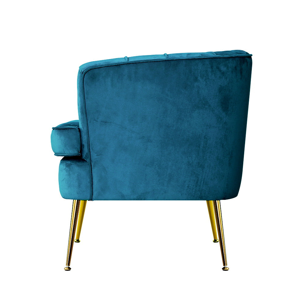 Norvia Blue Velvet Armchair