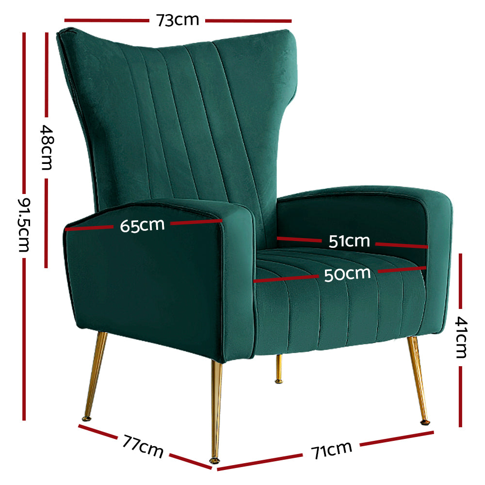 Kate Green Velvet Armchair