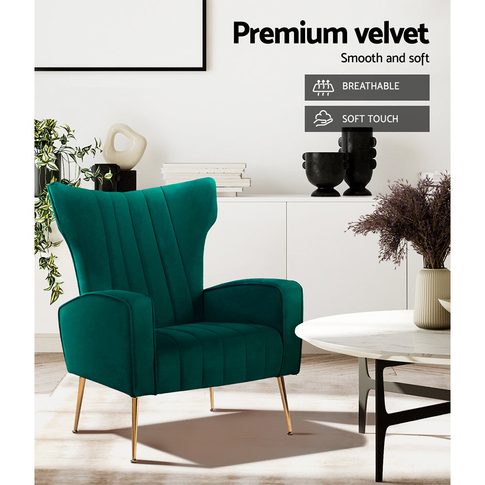 Kate Green Velvet Armchair
