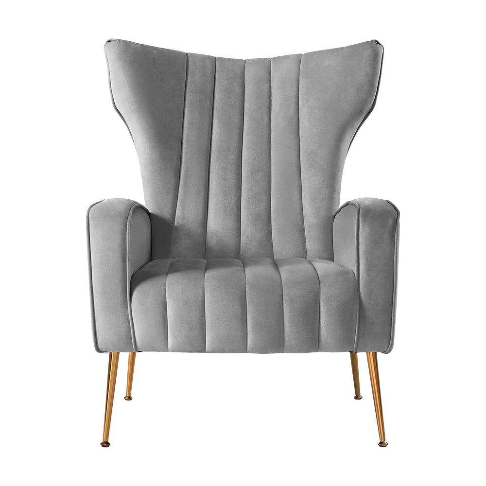 Kate Grey Velvet Armchair