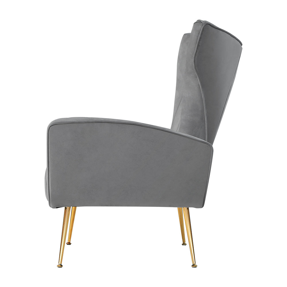 Kate Grey Velvet Armchair
