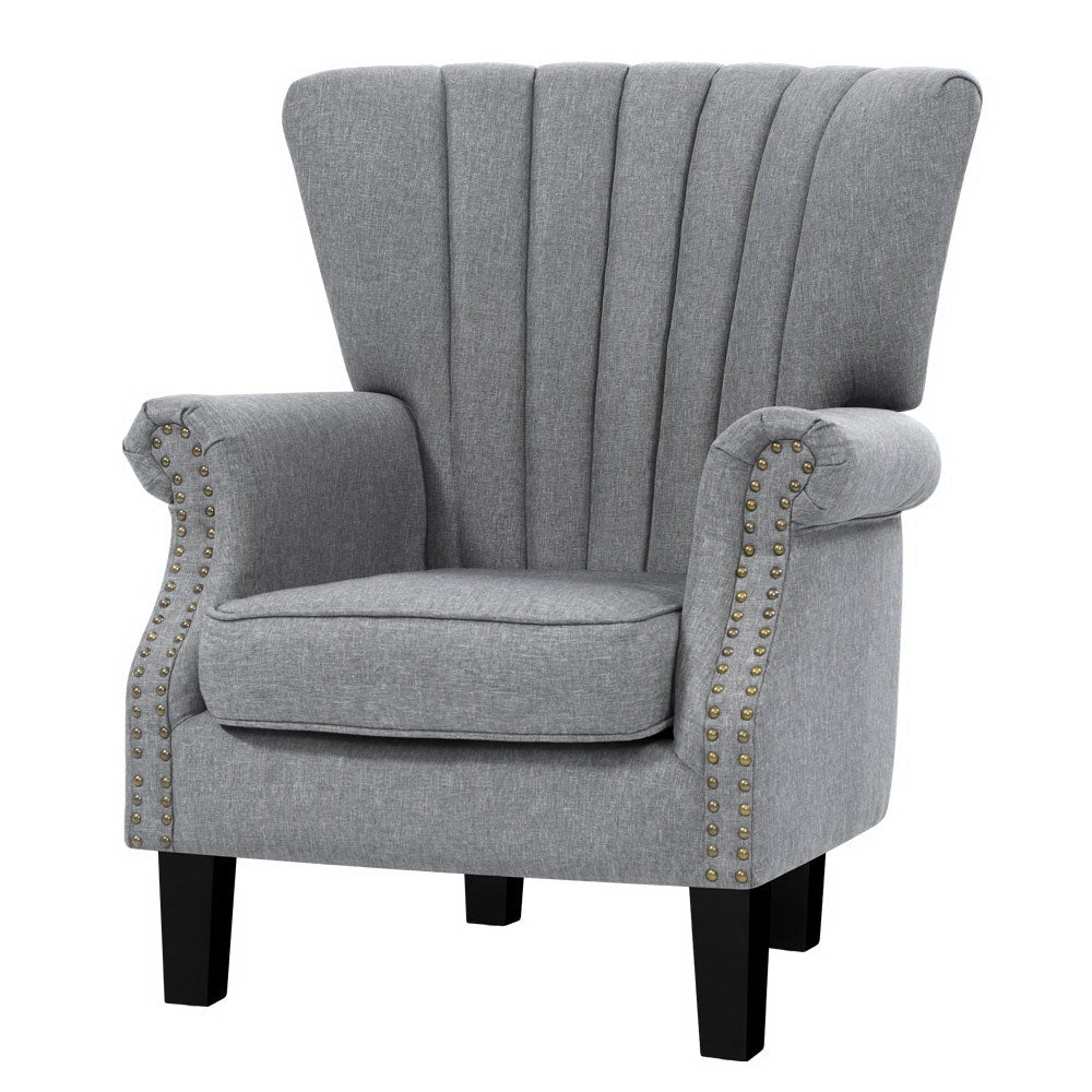 Andrew Grey Wingback Armchair