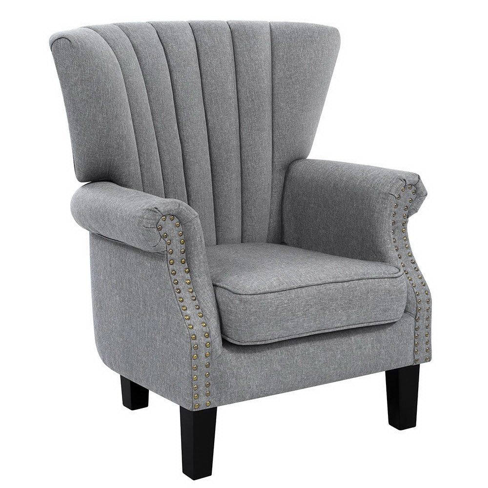 Andrew Grey Wingback Armchair