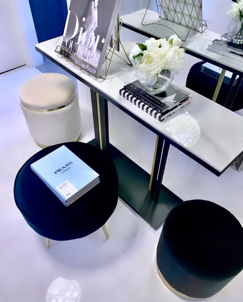 Pandora Stone Marble and Black Console