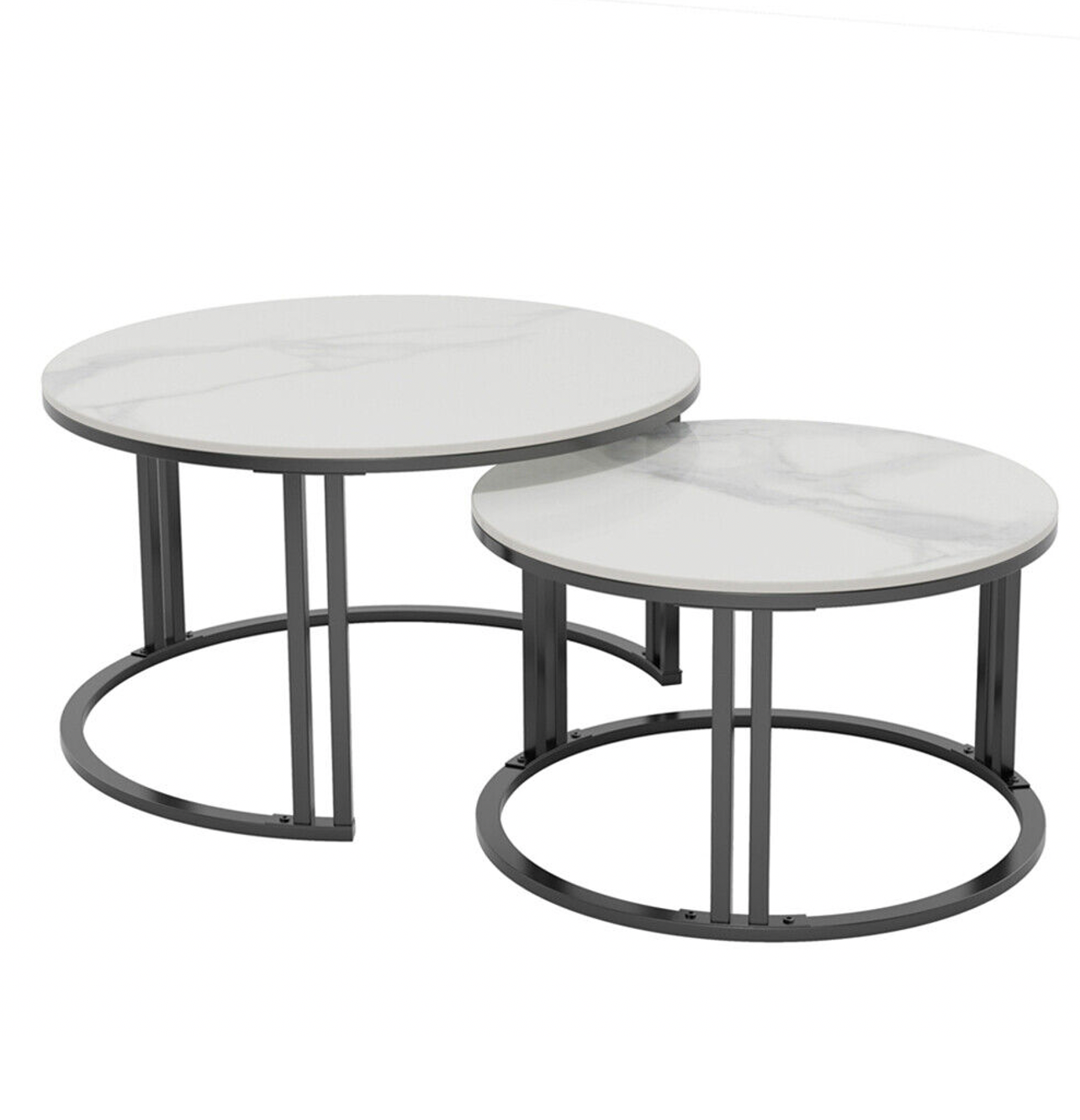 Ciest White Marble Stone Coffee Table Set