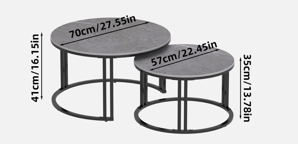 Ciest Grey Stone Nested Coffee Table Set