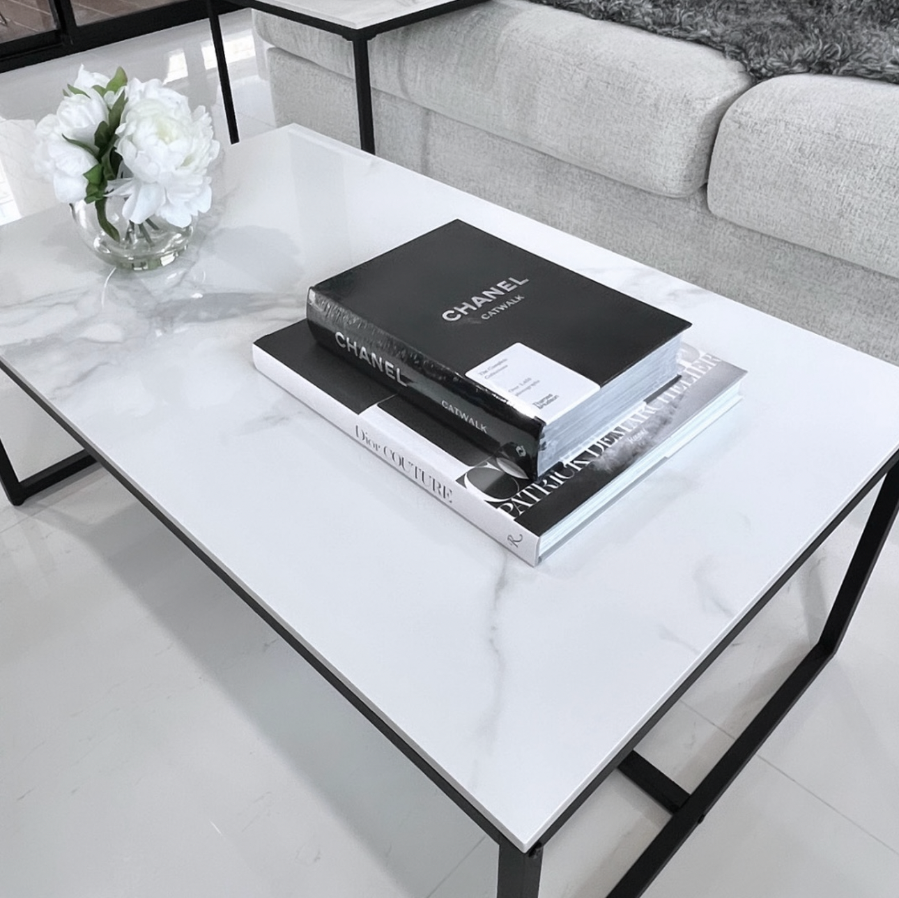 Monaco White Marble Rectangle Coffee Table