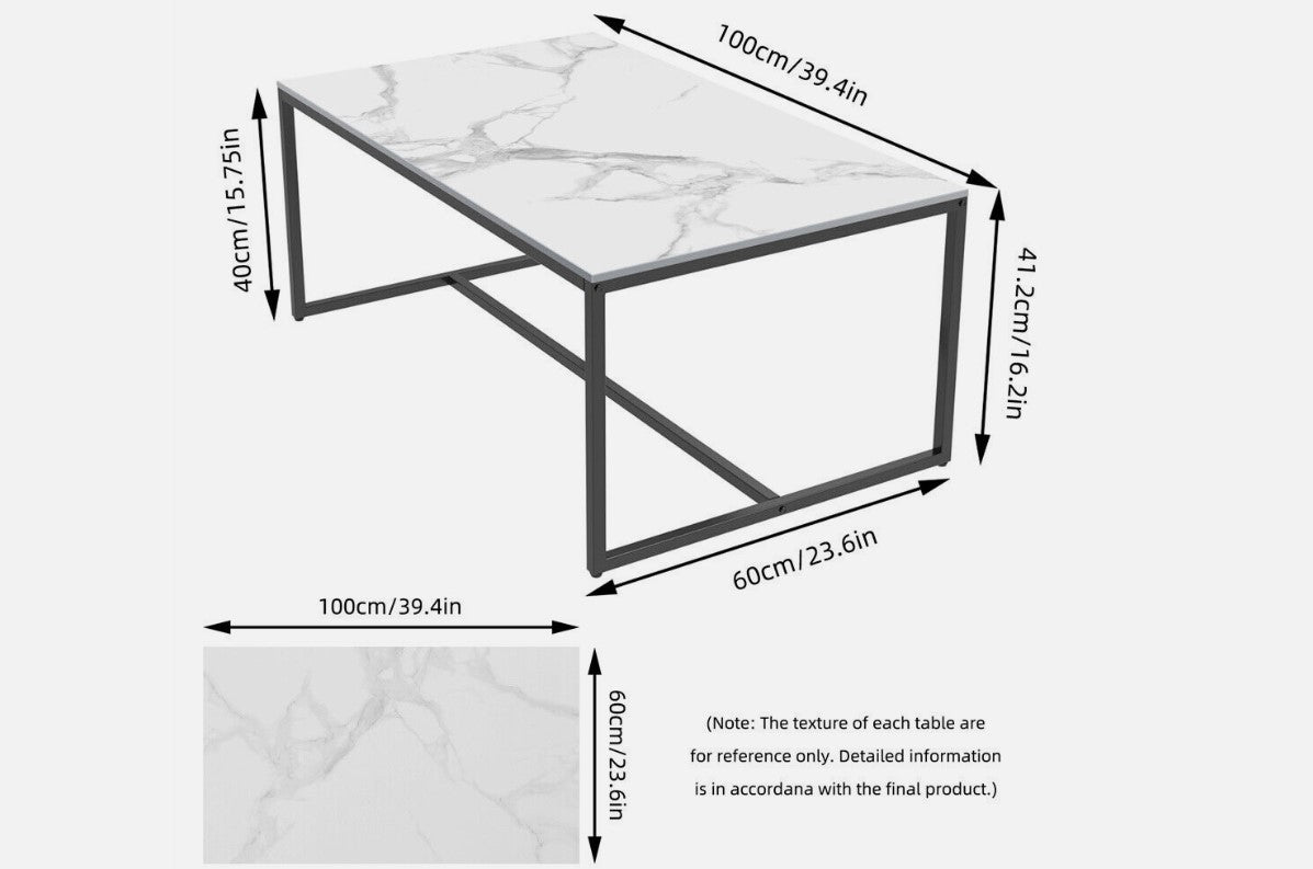 Monaco White Marble Rectangle Coffee Table