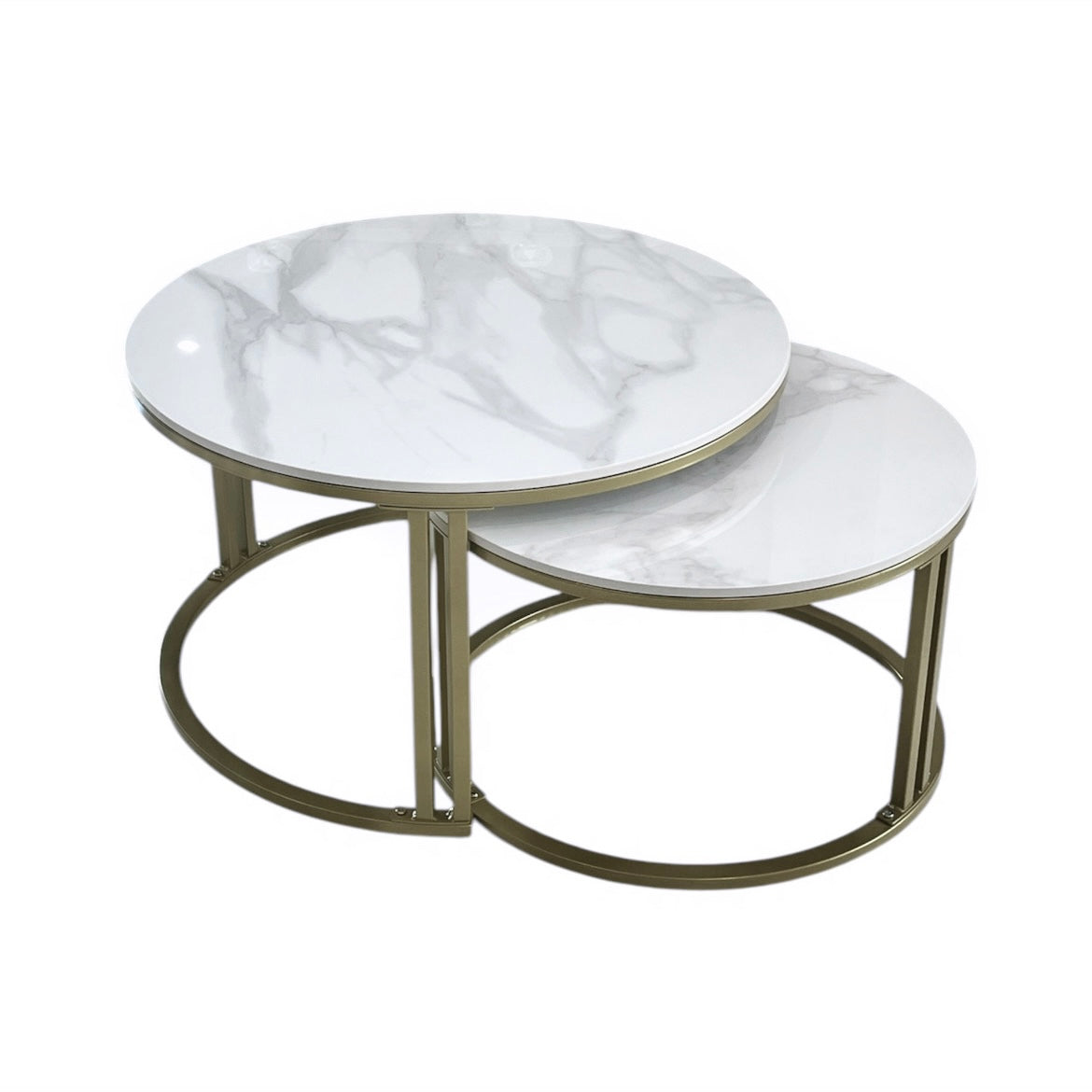 Ciest White Marble Nested Coffee Table Set
