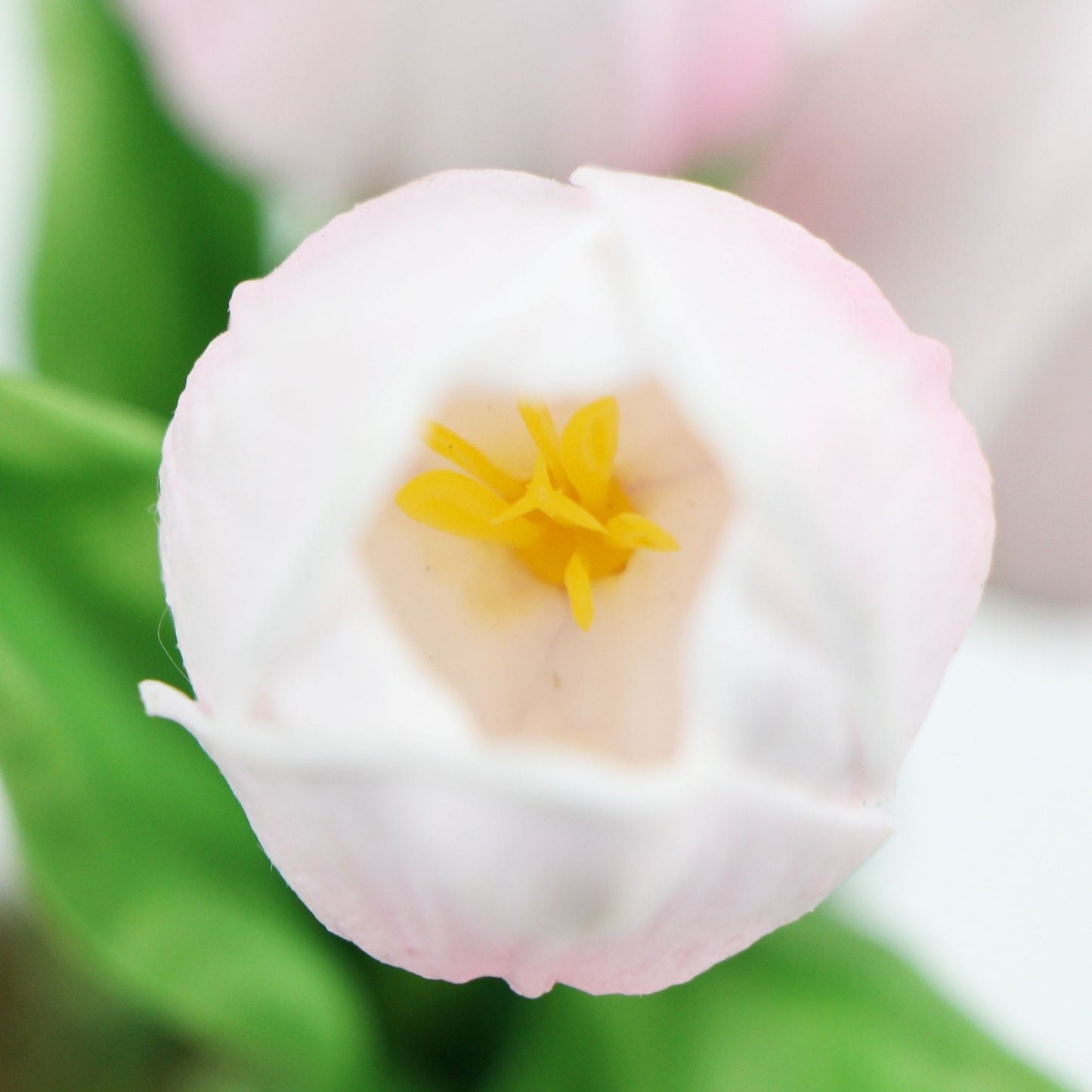35cm Artificial Pink Tulips with Ceramic Bowl 35cm
