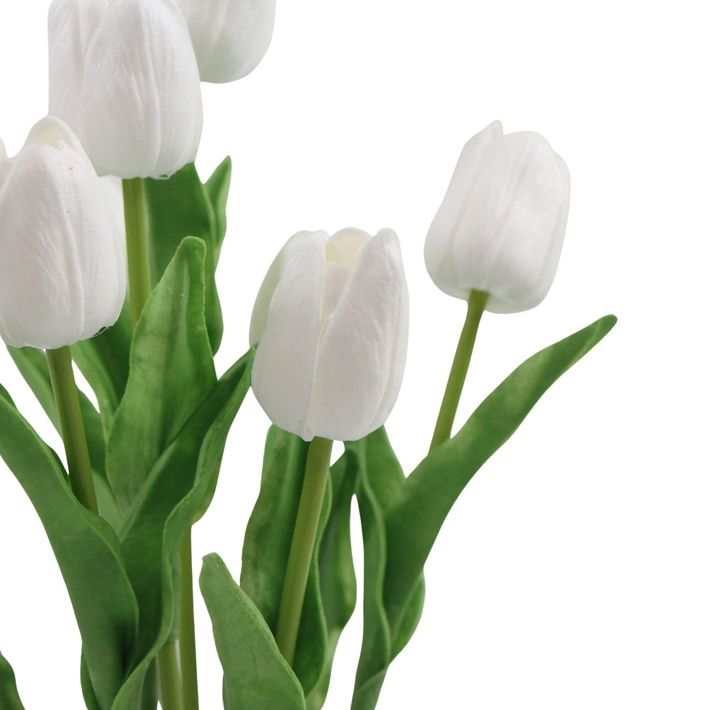 35cm Artificial White Tulips with Ceramic Bowl 35cm