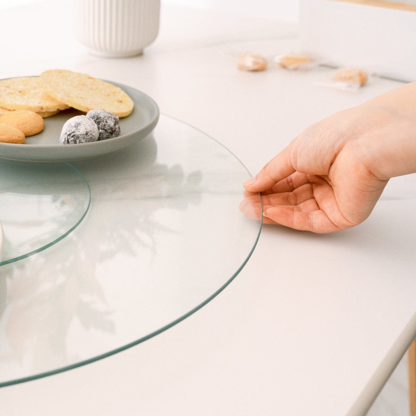 50cm Tempered Glass Lazy Susan