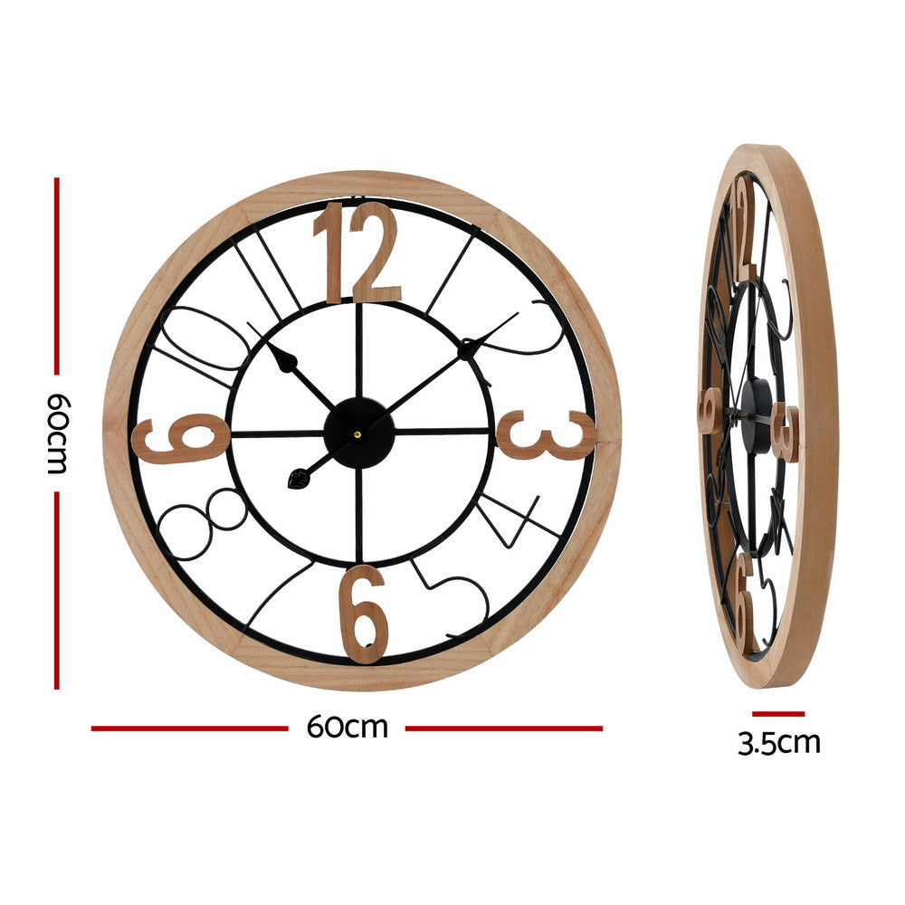 Artiss 60CM Wooden Wall Clock