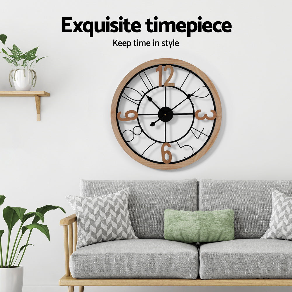 Artiss 60CM Wooden Wall Clock