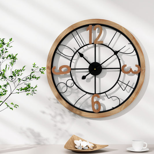 Artiss 60CM Wooden Wall Clock
