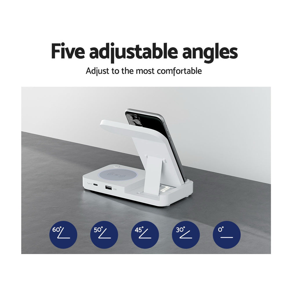 Devanti 4-in-1 Wireless Charger Dock Fast Charging for Phone