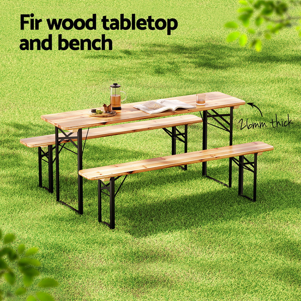 Gardeon 3 Piece Outdoor Bench Set
