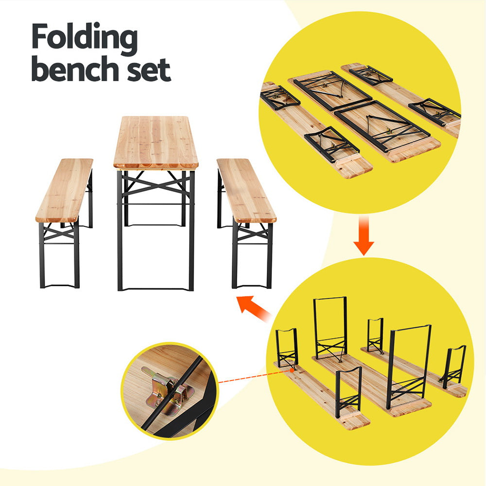 Gardeon 3 Piece Outdoor Bench Set
