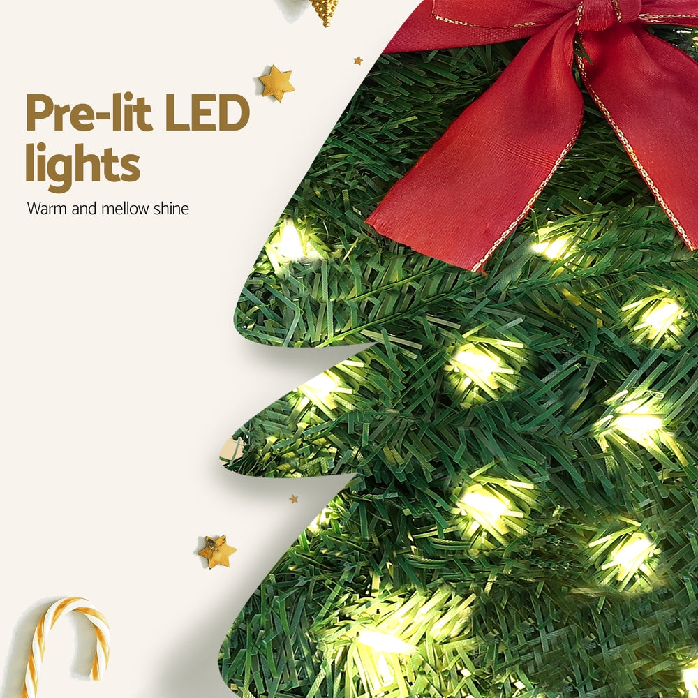 Jingle Jollys 35x30cm LED Cat Christmas Wreath