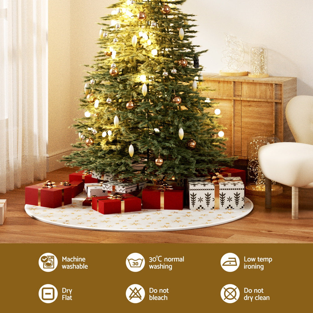 Jingle Jollys 90cm Snowflake Christmas Tree Skirt