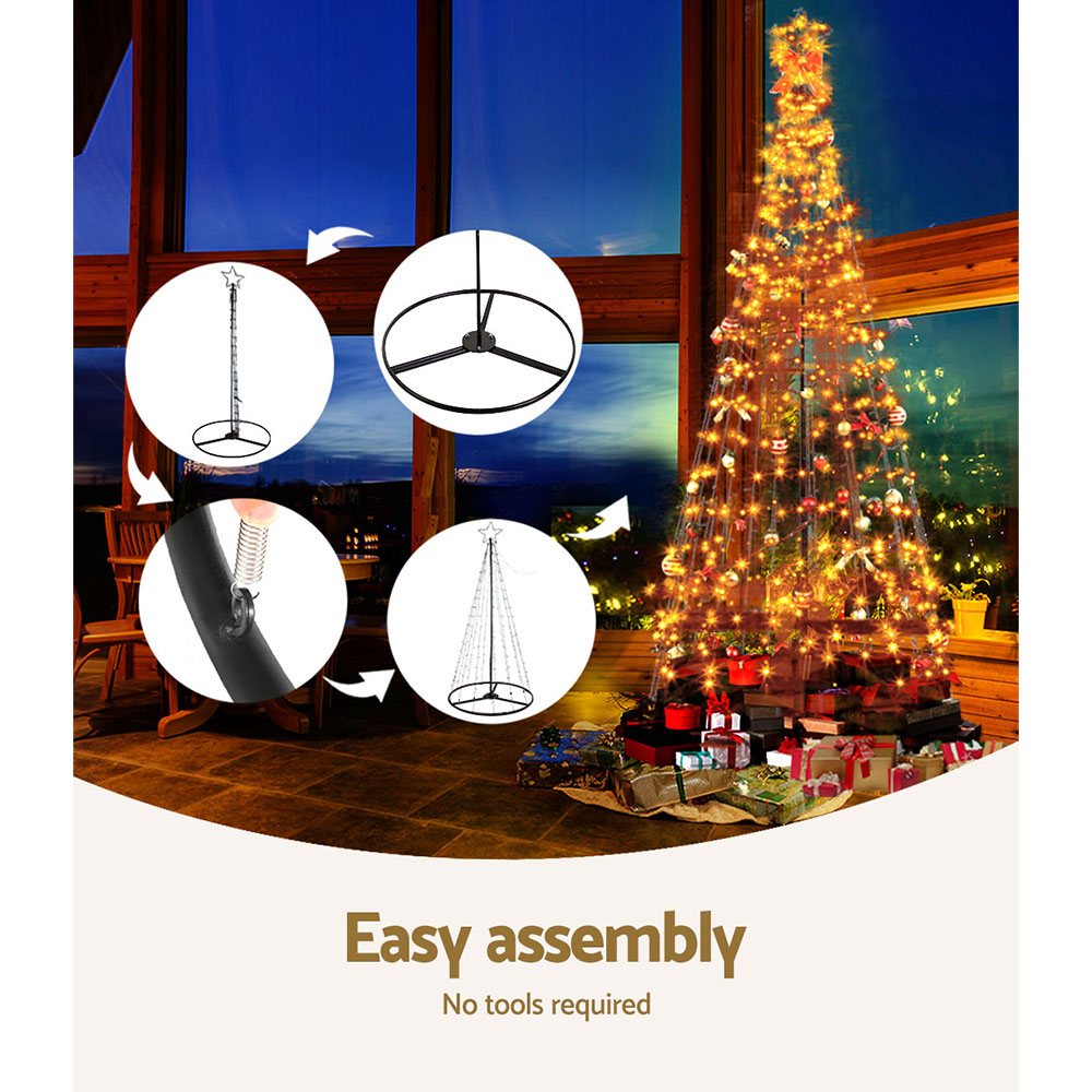 Jingle Jollys 3.6M Christmas Tree LED Solar Warm White