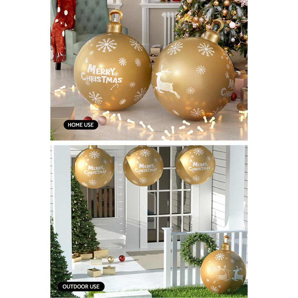 Jingle Jollys 60cm Christmas Inflatable Gold Bauble
