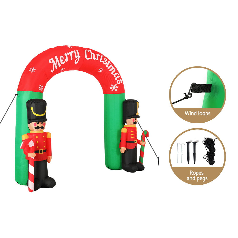 Jingle Jollys 3m Christmas Inflatable Nutcracker Archway