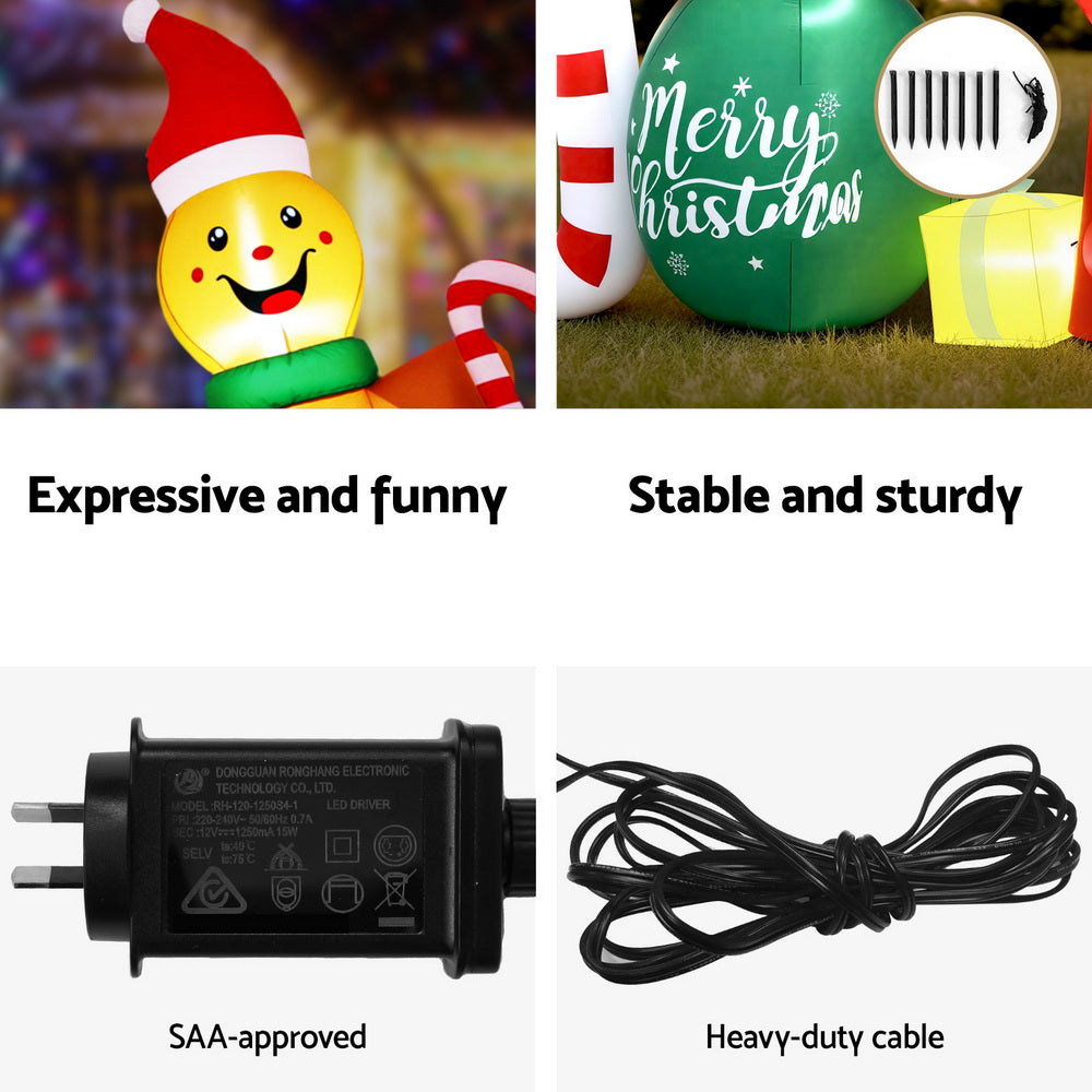 Jingle Jollys 3M Christmas Inflatable Gingerman Joy