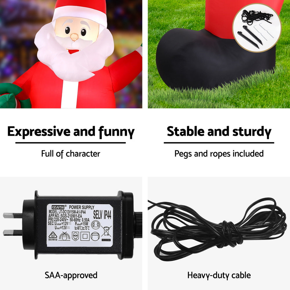 Jingle Jollys 3.8M Christmas Inflatable Giant Santa