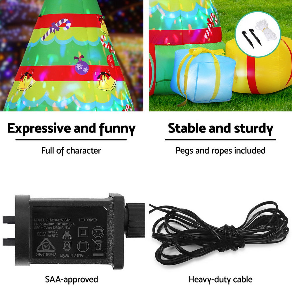 Jingle Jollys 2.2M Christmas Inflatable Gift Tree