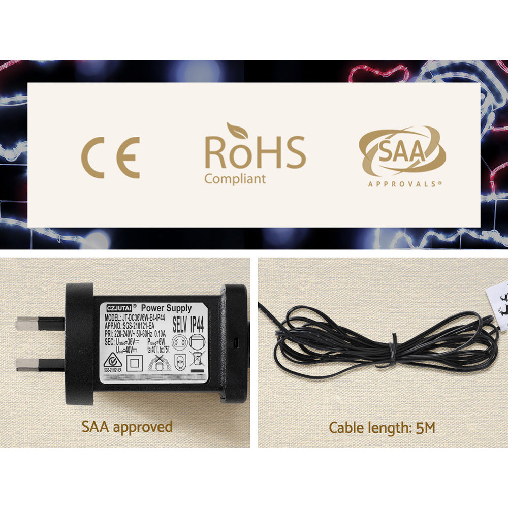 Jingle Jollys 1M Santa Motif Christmas Lights