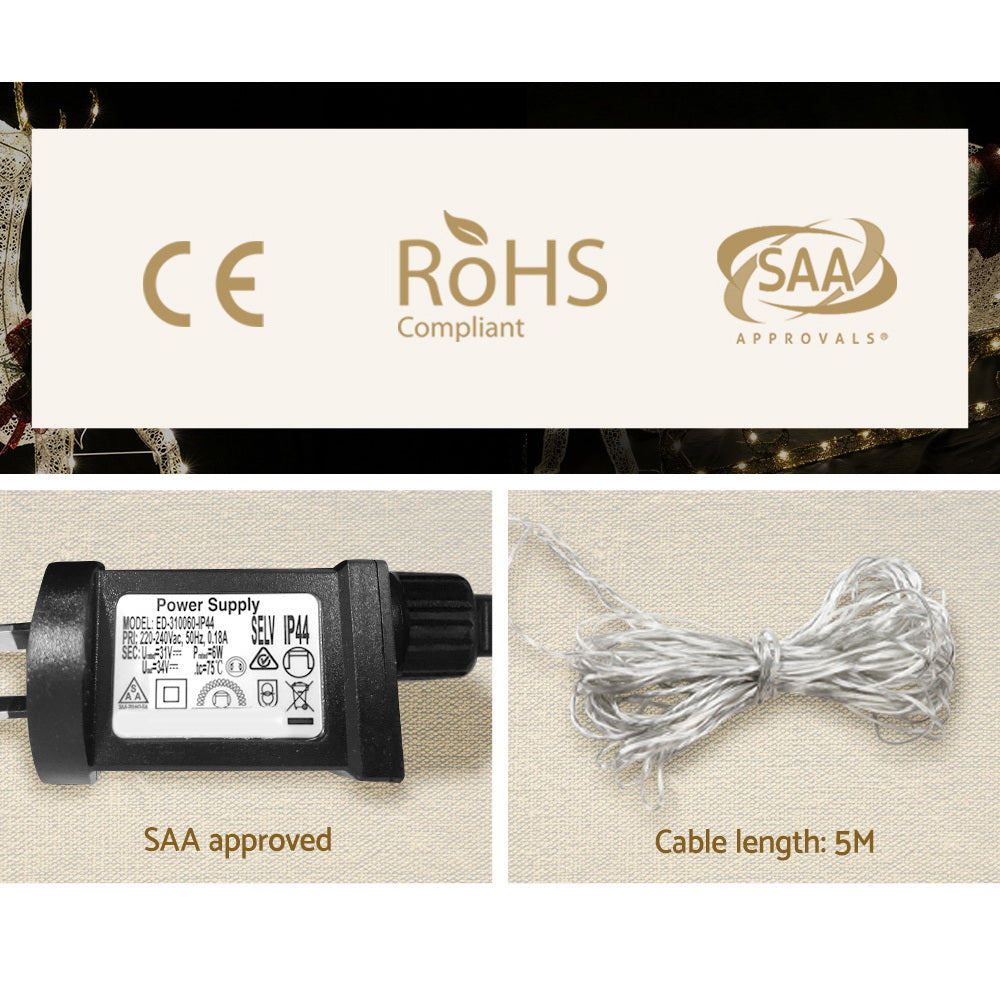 Jingle Jollys LED Christmas Lights Reindeer Sleigh