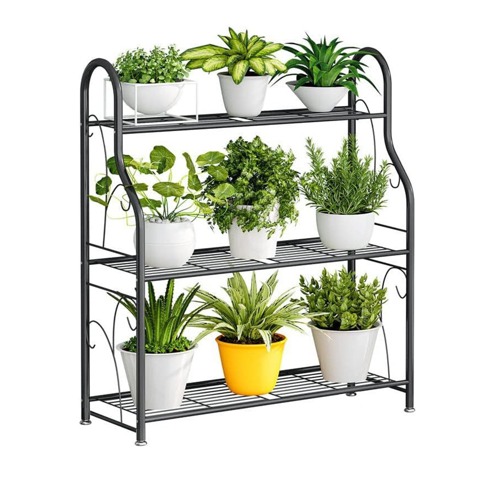 GREENHAVEN 3 Tier Metal Plant Stand - Sturdy Display Rack for Indoor and Outdoor Use_1