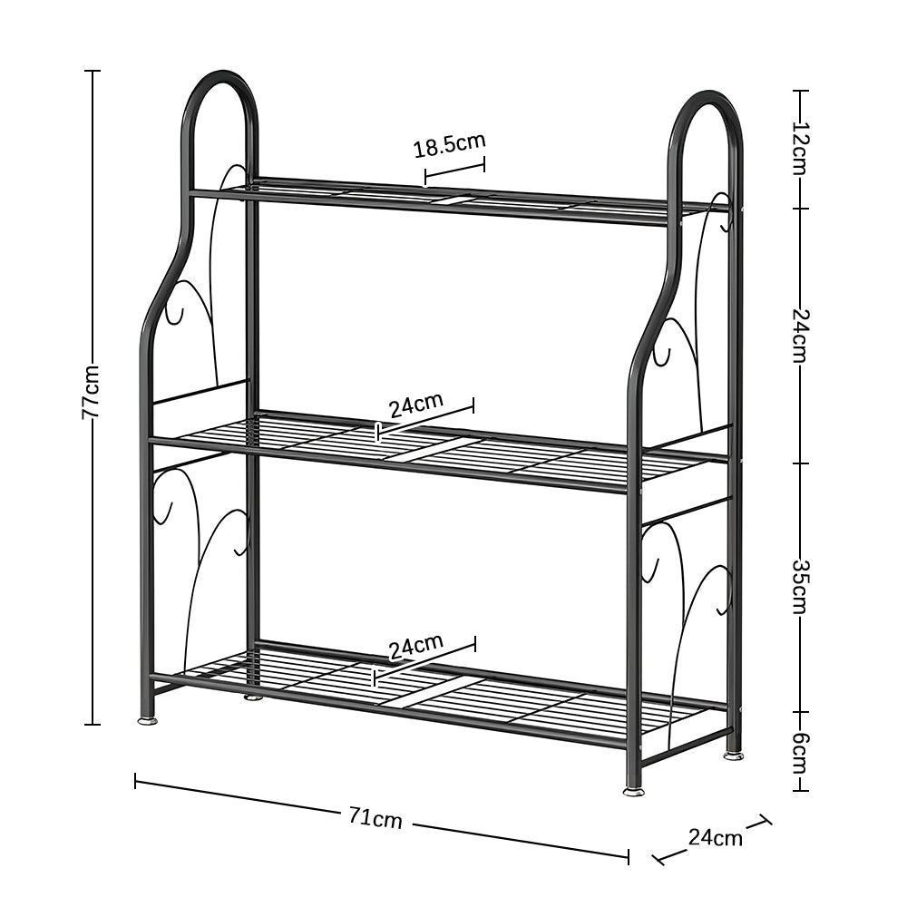 GREENHAVEN 3 Tier Metal Plant Stand - Sturdy Display Rack for Indoor and Outdoor Use_2