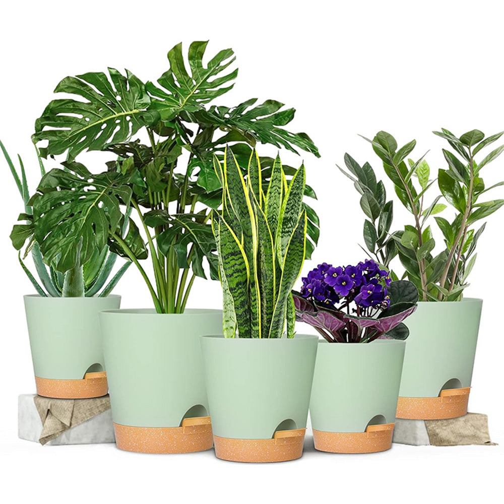 GREENHAVEN Self Watering Planters with Drainage Hole - Set of 5_4