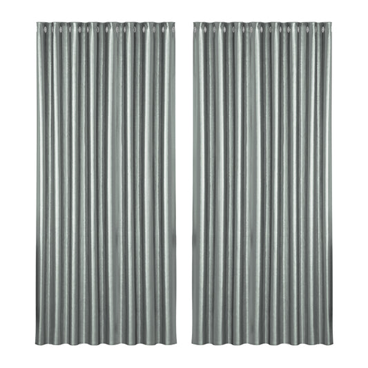 Artiss 2X Blockout Curtains Eyelet 300x230cm Grey Shine