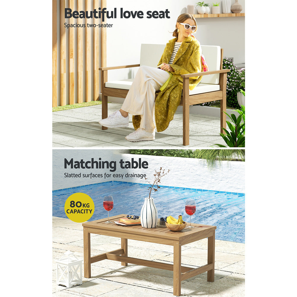 Gardeon 4 Piece Wooden Outdoor Sofa Set