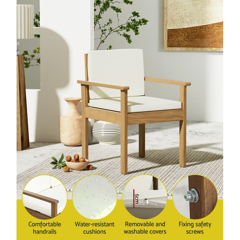 Gardeon 4 Piece Wooden Outdoor Sofa Set