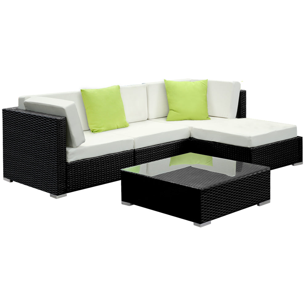 Gardeon 5-Piece Outdoor Wicker Sofa Set with Cover