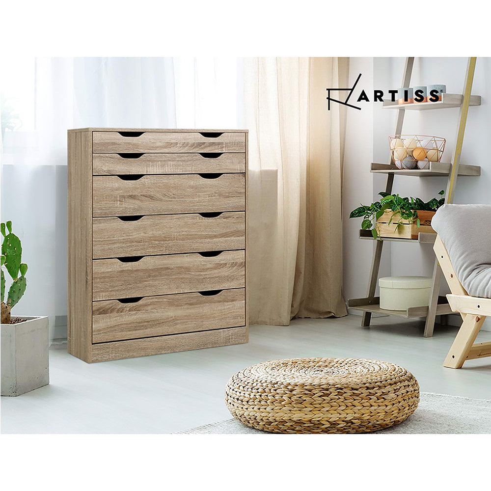 Artiss 6 Chest of Drawers - MYLA Oak